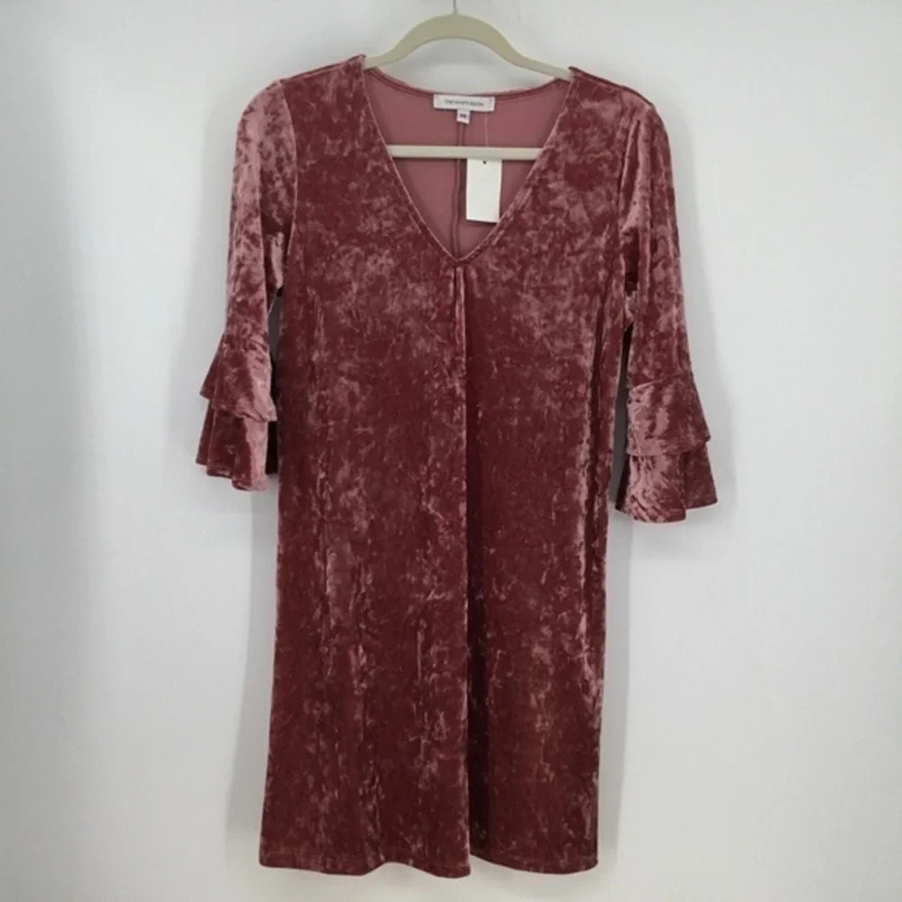 The Vanity Room Womens Crushed Velvet Dress NWT